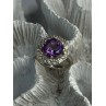 925 Sterling Silver Amethyst & Beryl Ring Size 5.5
