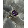 925 Sterling Silver Amethyst & Beryl Ring Size 5.5