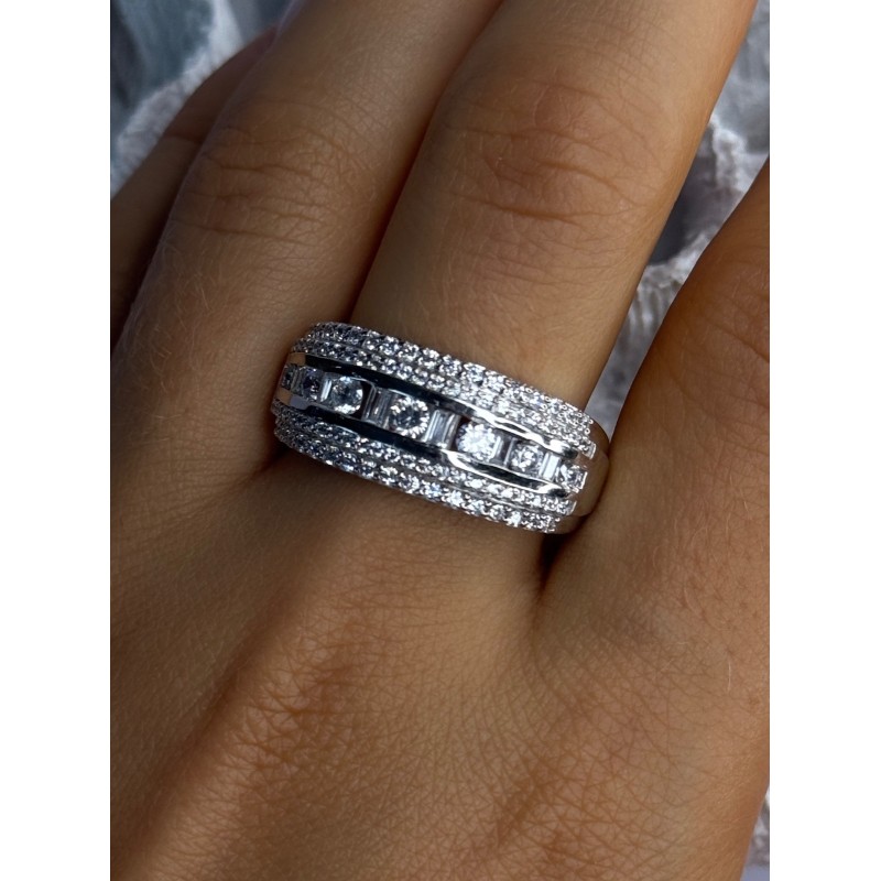 Beautiful Design 925 Sterling Silver Cz Ring Size 11