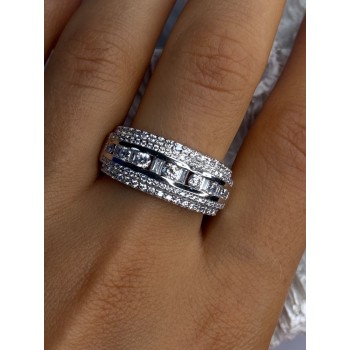 Beautiful Design 925 Sterling Silver Cz Ring Size 11