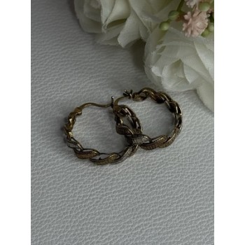 925 Sterling Silver 3 Colors Yellow Pink Gold Plated Earrings Length 0.96 Inch