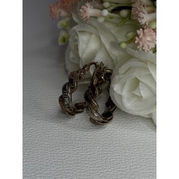 925 Sterling Silver 3 Colors Yellow Pink Gold Plated Earrings Length 0.96 Inch