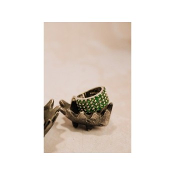 925 Sterling Silver Tsavorite Ring Size 7