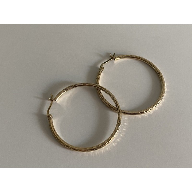 925 STERLING SILVER GOLD PLATED HOOP EARRINGS