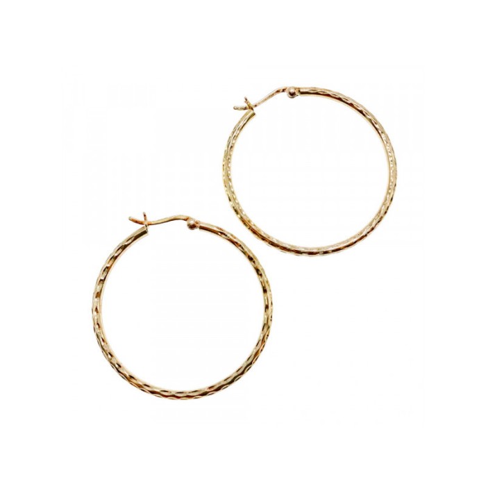 925 STERLING SILVER GOLD PLATED HOOP EARRINGS