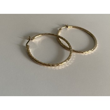 925 STERLING SILVER GOLD PLATED HOOP EARRINGS