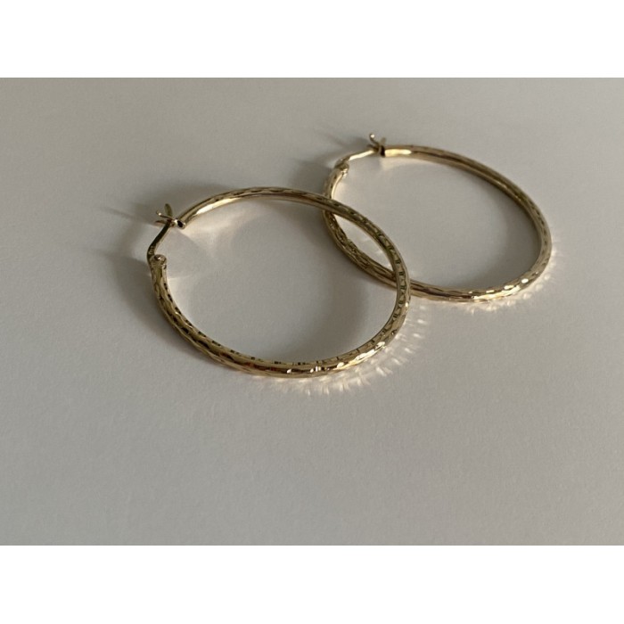 925 STERLING SILVER GOLD PLATED HOOP EARRINGS