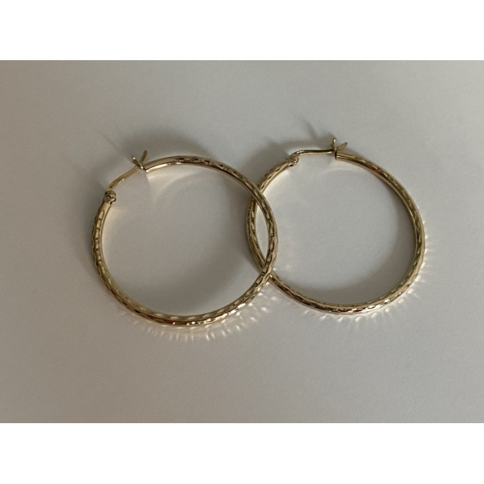 925 STERLING SILVER GOLD PLATED HOOP EARRINGS
