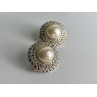 VINTAGE 925 STERLING SILVER PEARL & MARCASITES CLIP-ON EARRINGS