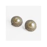 VINTAGE 925 STERLING SILVER PEARL & MARCASITES CLIP-ON EARRINGS