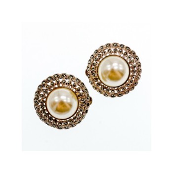 VINTAGE 925 STERLING SILVER PEARL & MARCASITES CLIP-ON EARRINGS