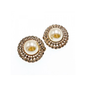 VINTAGE 925 STERLING SILVER PEARL & MARCASITES CLIP-ON EARRINGS