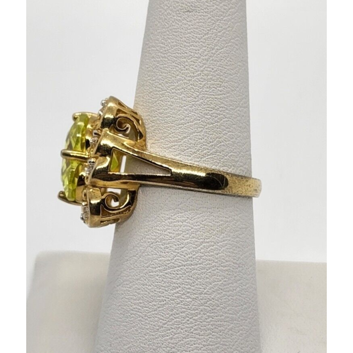 925 Sterling Silver Aquamarine & CZ Ring Size 8