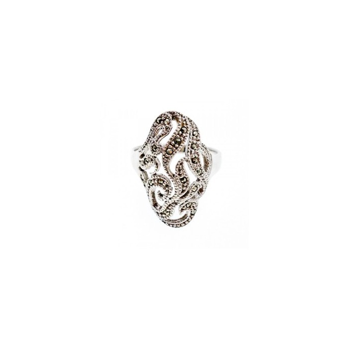 Vintage 925 Sterling Silver Marcasites Ring Size 10.25