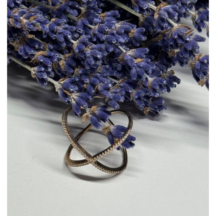 925 Sterling Silver Gold Plated CZ Ring Size 8