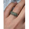 10K YELLOW GOLD RING EMERALD & DIAMOND SIZE 6