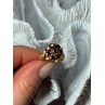 14K YELLOW GOLD RING GARNET FLOWER SIZE 5