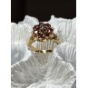 14K YELLOW GOLD RING GARNET FLOWER SIZE 5