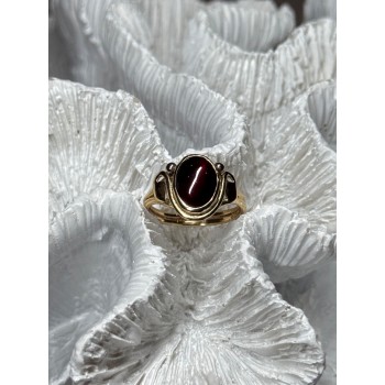 14K YELLOW GOLD AMBER ELEGANT RING SIZE 5