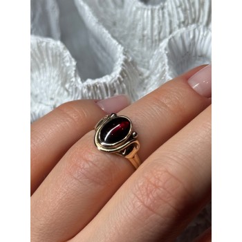 14K YELLOW GOLD AMBER ELEGANT RING SIZE 5