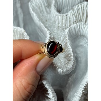 14K YELLOW GOLD AMBER ELEGANT RING SIZE 5