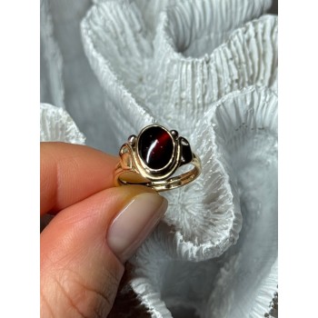 14K YELLOW GOLD AMBER ELEGANT RING SIZE 5