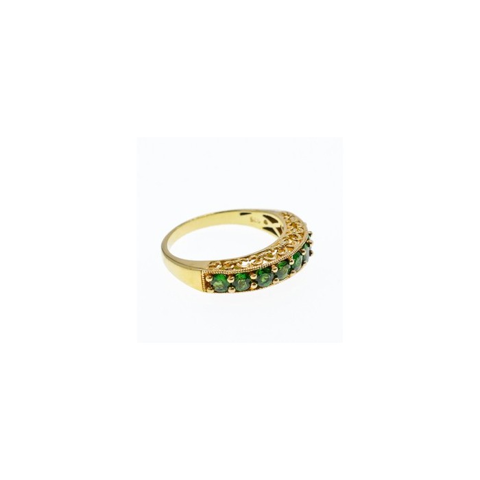 925 Sterling Silver Gold Plated Peridot Ring Size 10.25
