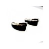 925 Sterling Silver Black Nephrite Stud Earrings