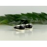 925 Sterling Silver Black Nephrite Stud Earrings