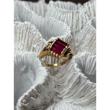 14K YELLOW GOLD RING RUBY SIZE 2.5