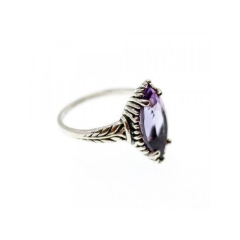 Vintage 925 Sterling Silver Amethyst Ring Size 6