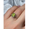 10K WHITE GOLD RING PERIDOT & DIAMONDS SIZE 6.5