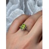 10K WHITE GOLD RING PERIDOT & DIAMONDS SIZE 6.5