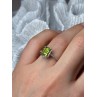 10K WHITE GOLD RING PERIDOT & DIAMONDS SIZE 6.5