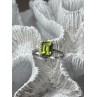 10K WHITE GOLD RING PERIDOT & DIAMONDS SIZE 6.5