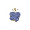 10K YELLOW GOLD DRUZY QUARTZ & DIAMONDS BUTTERFLY PENDANT