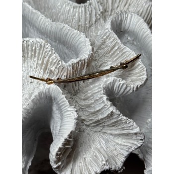 10K YELLOW GOLD SAPPHIRE & PEARLS BROOCH LENGTH 2 INCH