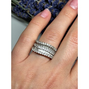 925 Sterling Silver Sapphire Ring Size 6