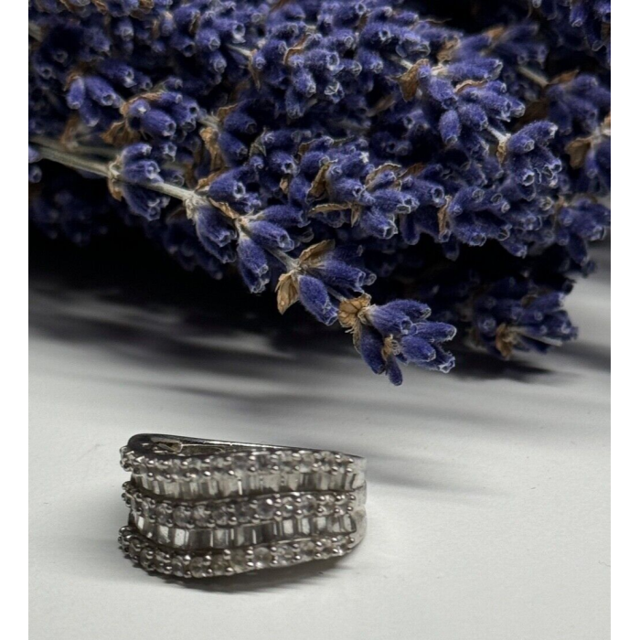 925 Sterling Silver Sapphire Ring Size 6