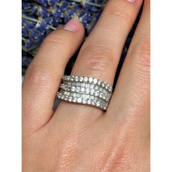 925 Sterling Silver Sapphire Ring Size 6