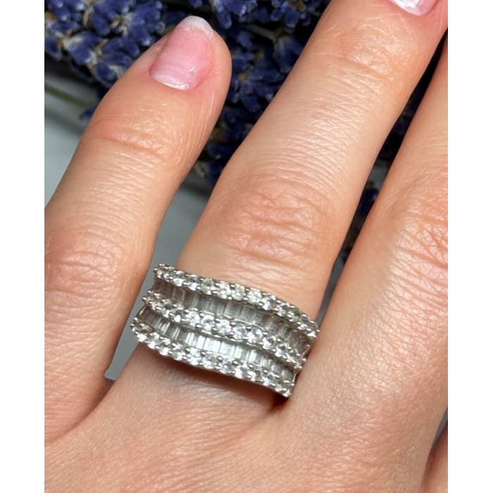 925 Sterling Silver Sapphire Ring Size 6