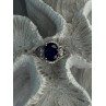 925 Sterling Silver Sapphire & Diamonds Ring Size 9
