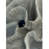 925 Sterling Silver Sapphire & Diamonds Ring Size 9