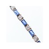 925 STERLING SILVER BLUE & WHITE CZ BRACELET SIZE 7 IN