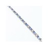 925 STERLING SILVER BLUE & WHITE CZ BRACELET SIZE 7 IN