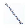 925 STERLING SILVER BLUE & WHITE CZ BRACELET SIZE 7 IN
