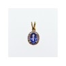10K YELLOW GOLD TANZANITE & DIAMONDS PENDANT