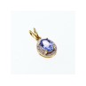 10K YELLOW GOLD TANZANITE & DIAMONDS PENDANT