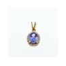 10K YELLOW GOLD TANZANITE & DIAMONDS PENDANT