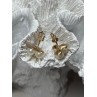 10K YELLOW GOLD PEARLS & DIAMONDS EARRINGS LENGTH 0.5 INCH